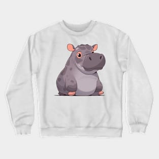 grey sad hippo Crewneck Sweatshirt